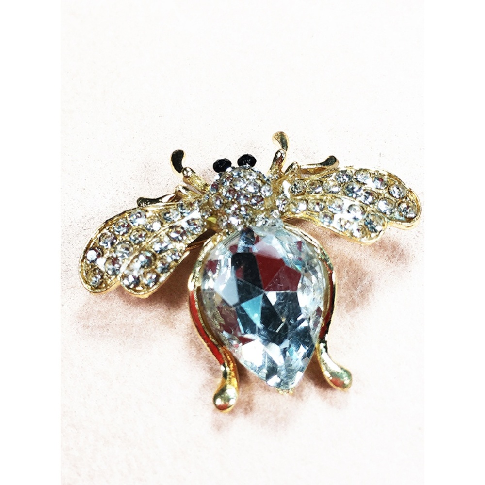 Black Gold Crystal Pin Bomber Varsity Jacket Coat - Picture 8 of 8